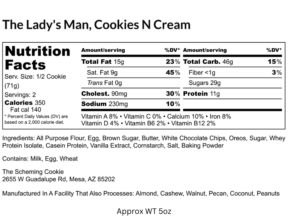 "Ladies Man" - Cookies N Cream by The Scheming Cookies