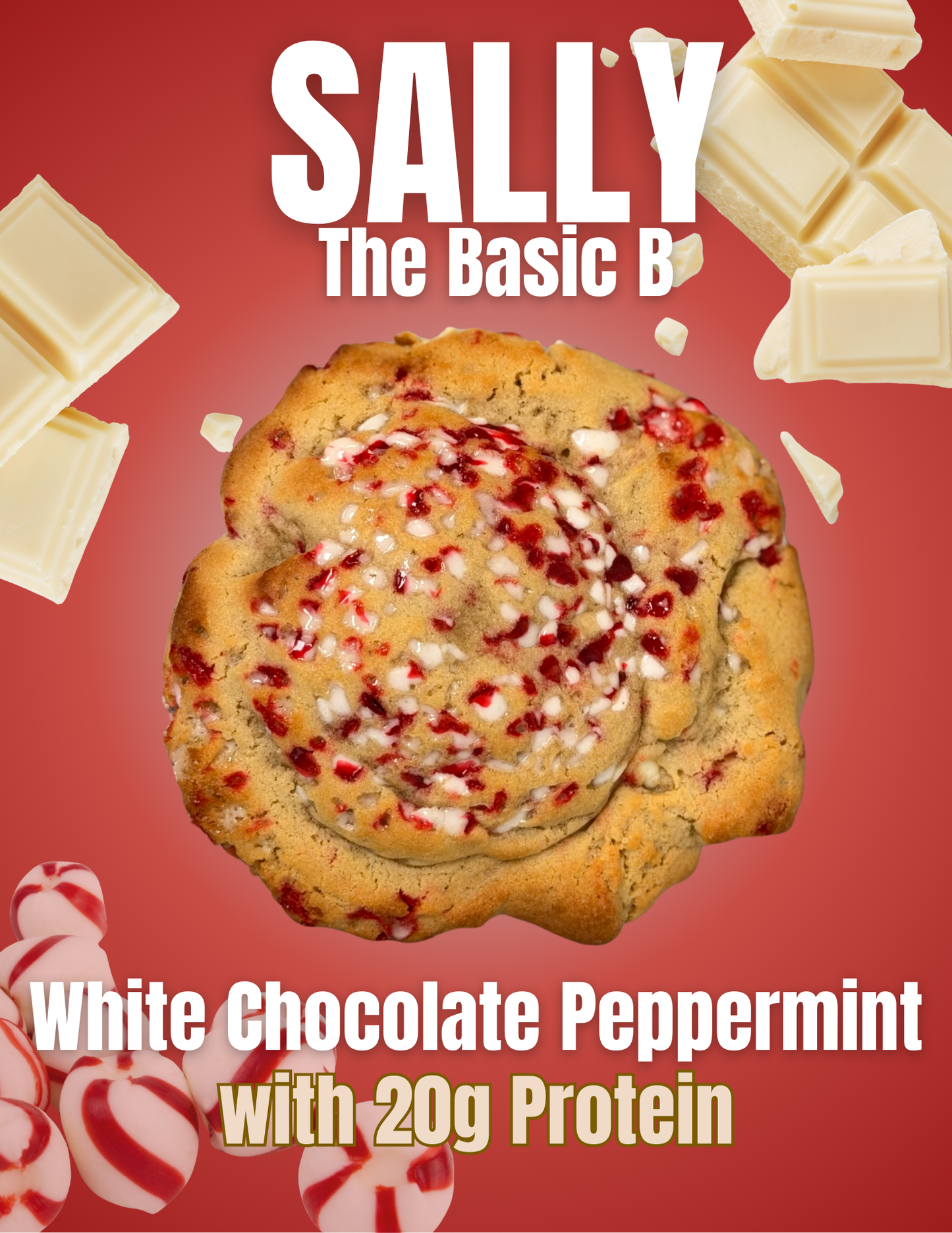 "Sally the Basic B" - White Chocolate Peppermint from The Scheming Cookie