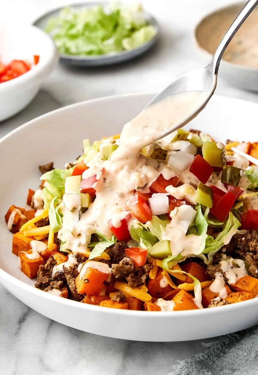 Sweet Potato Burger Bowl