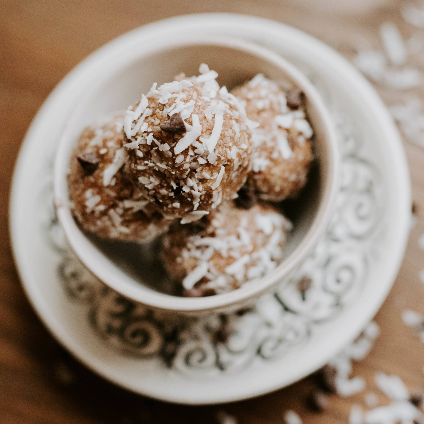 Chocolate Coconut Crunch Protein Bites
