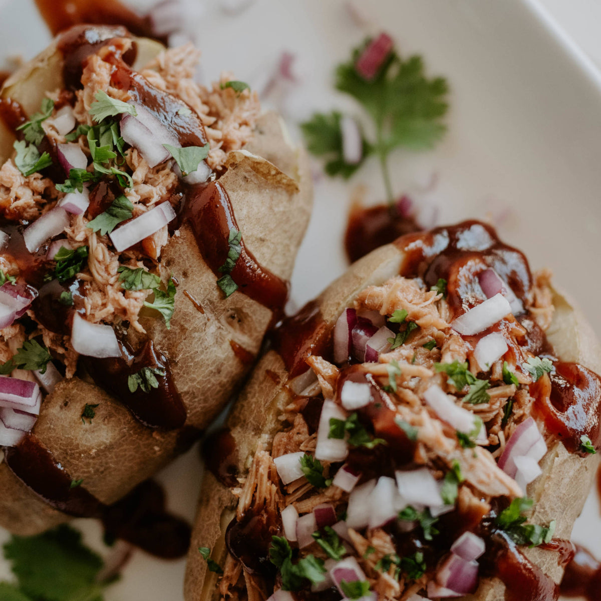 BBQ Chicken Stuffed Sweet Potato w/Steamed Broccoli